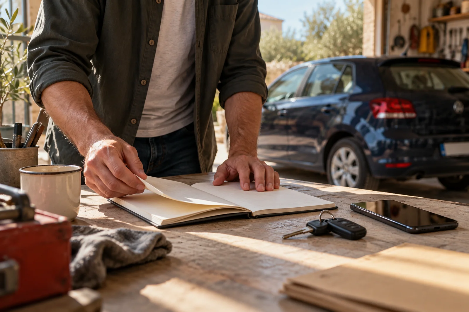 Preparación de notas y preguntas antes de visitar un coche usado